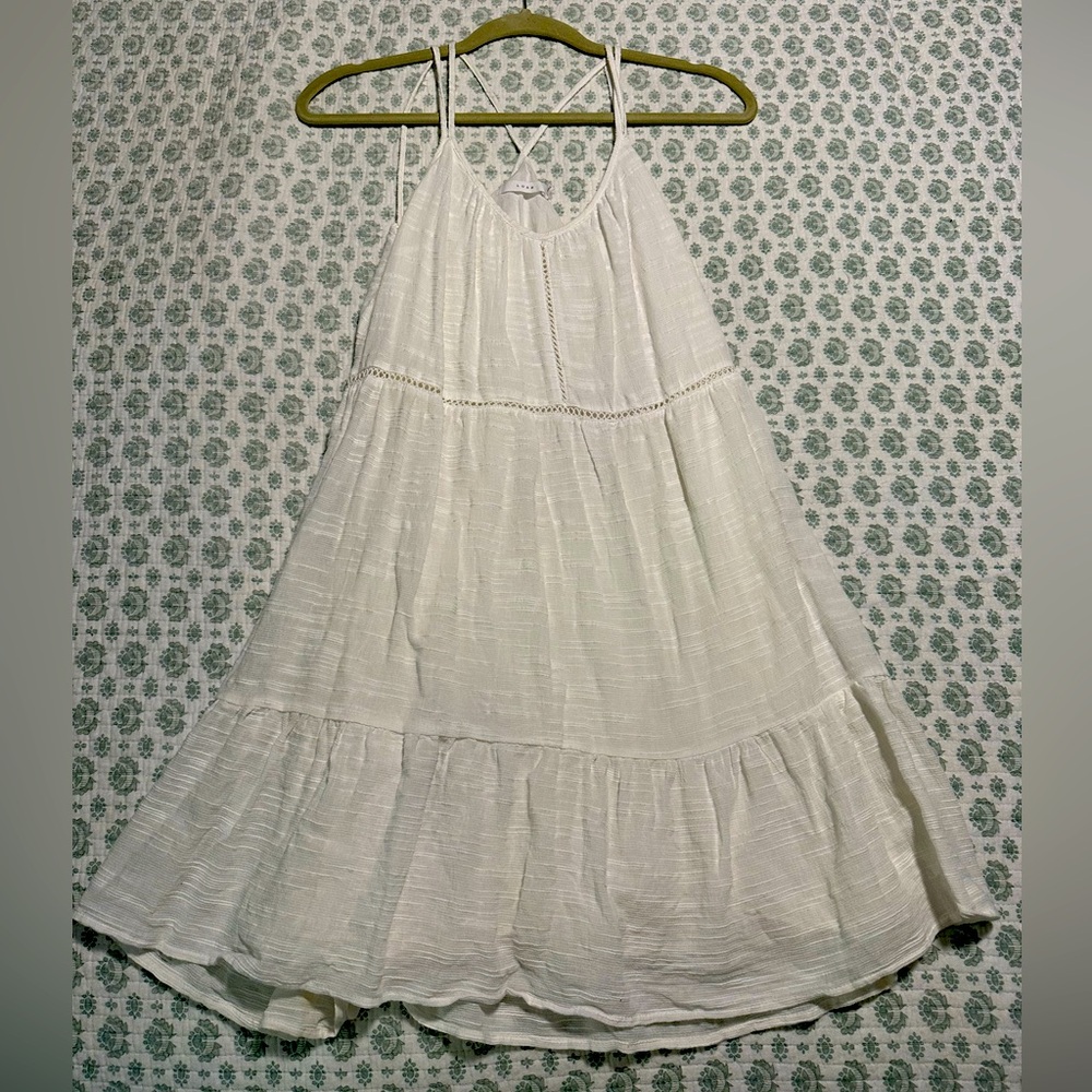 COPY - Women’s Lush Boutique Brand Size Medium Linen Dress with Liner White Col…